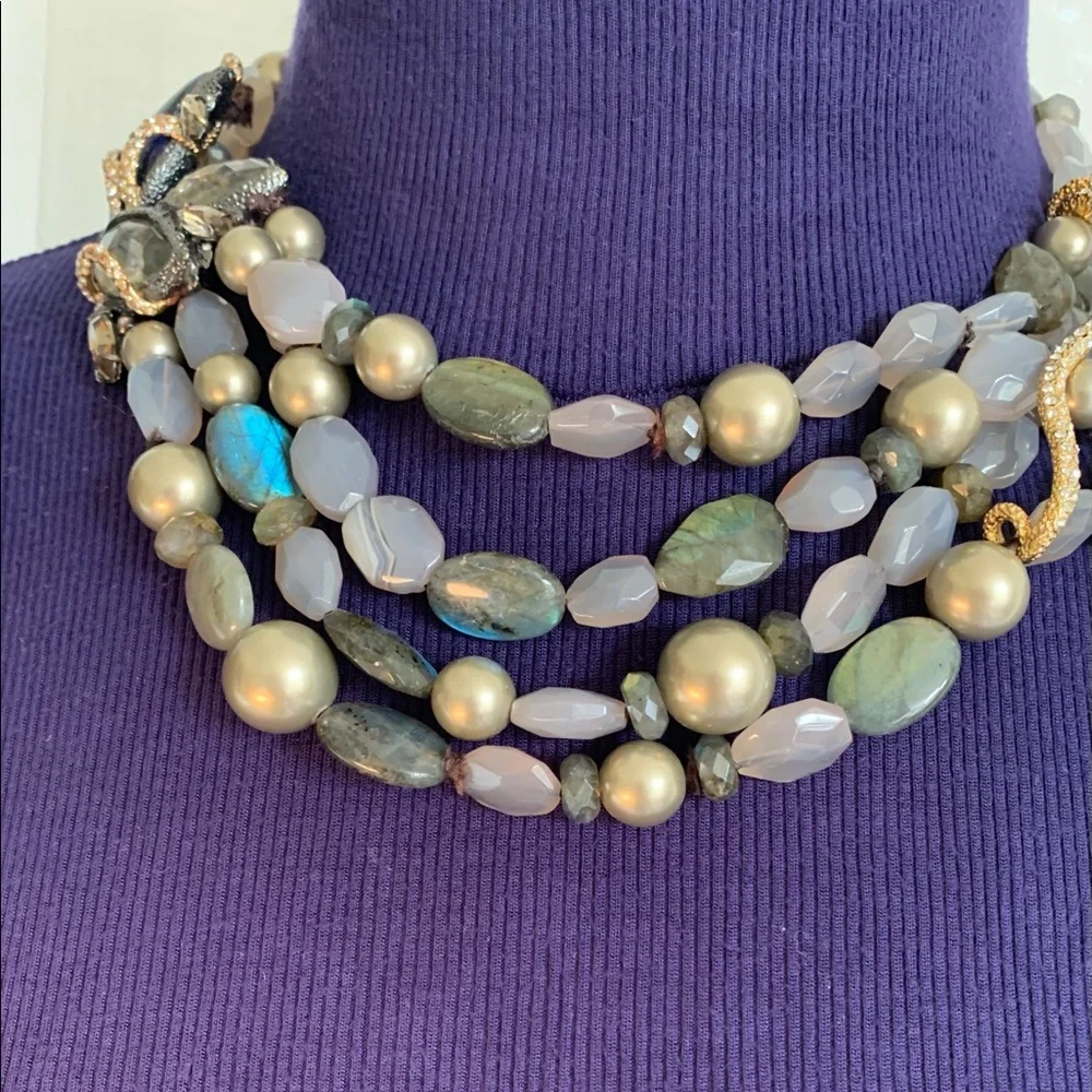 ALEXIS BITTAR • Iconic NEW Maldivian Gemstone Cluster Hand Knotted Necklace